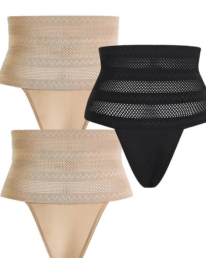 Tanga moldeadora de talle alto para mujer, transpirable, control de abdomen, ropa interior modeladora