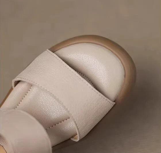 Sandalias de Tacón Cuero Suave Estilo Raíz Armonía, Postura Mejorada y Comodidad Todo el Día