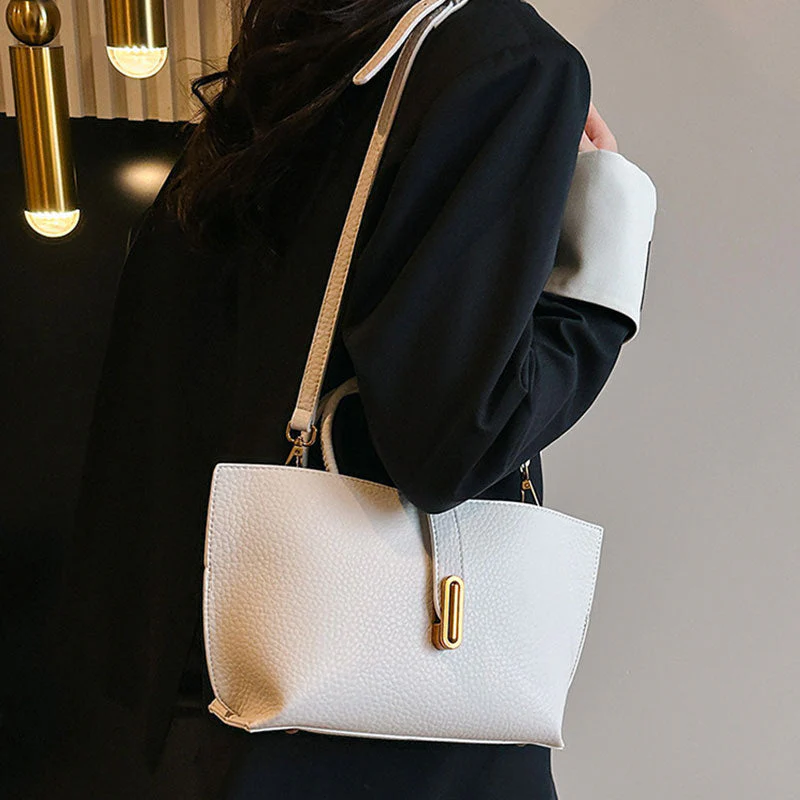 Bolso de mano elegante de mujer, de color liso y estilo francés