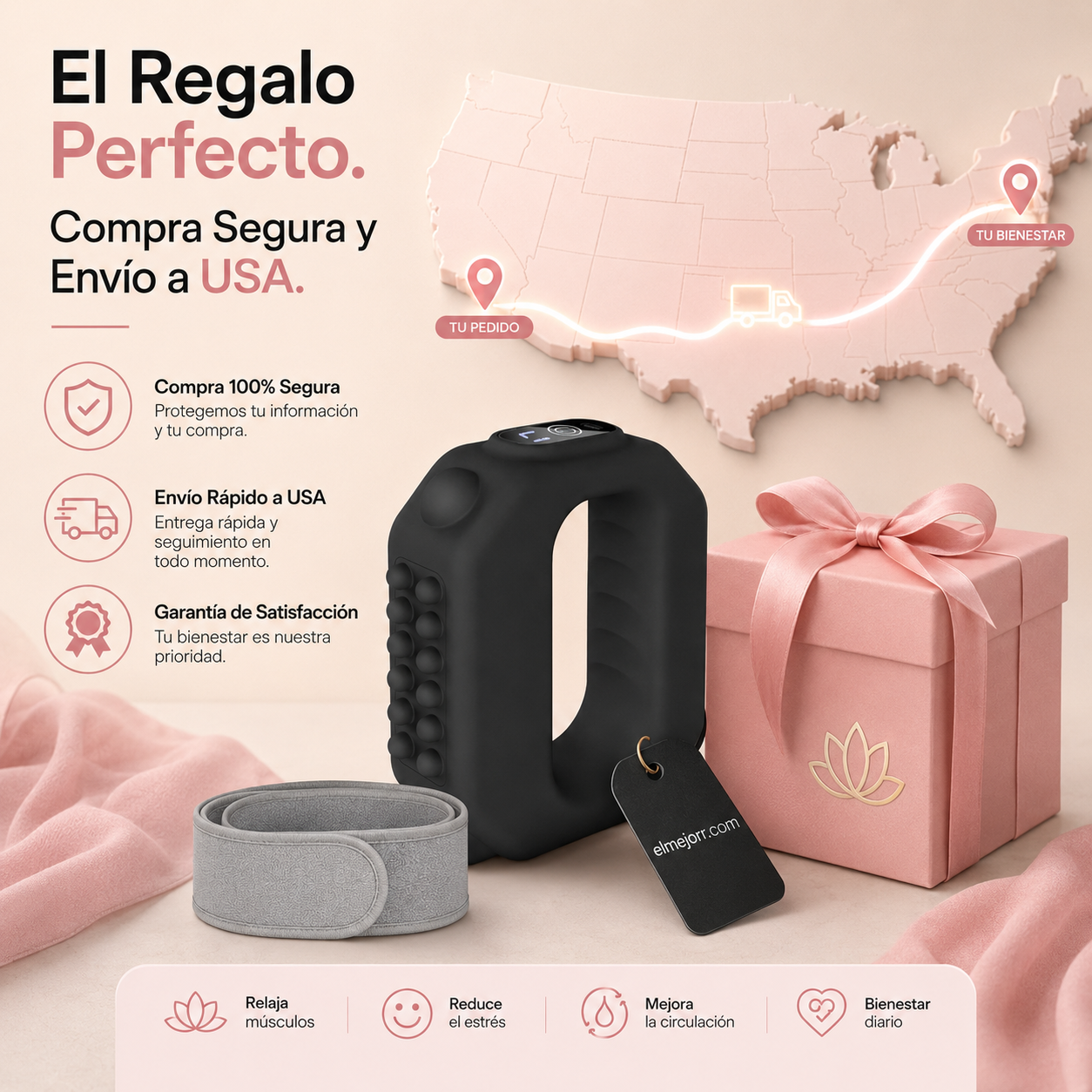 ⏰🔥 ¡50% DE DESCUENTO POR TIEMPO LIMITADO! 🏆 Anillo Masajeador de 5 Velocidades – Relaja tu Cuerpo al Instante 🌿✨