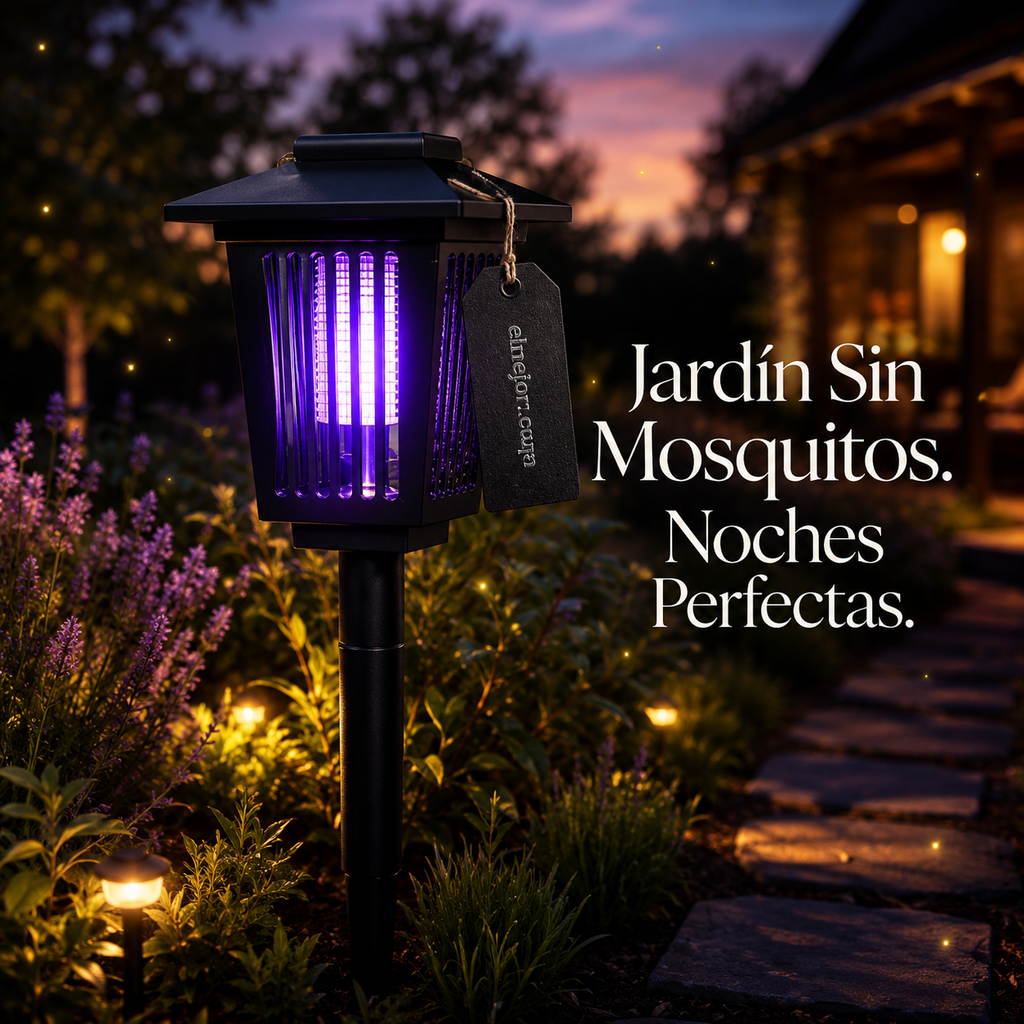 🦟🌙 ¡OFERTA 50% OFF! Lámpara Solar Mata Mosquitos – Iluminación + Protección Exterior