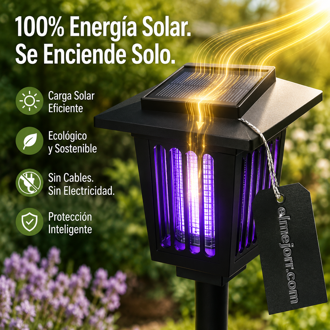 🦟🌙 ¡OFERTA 50% OFF! Lámpara Solar Mata Mosquitos – Iluminación + Protección Exterior