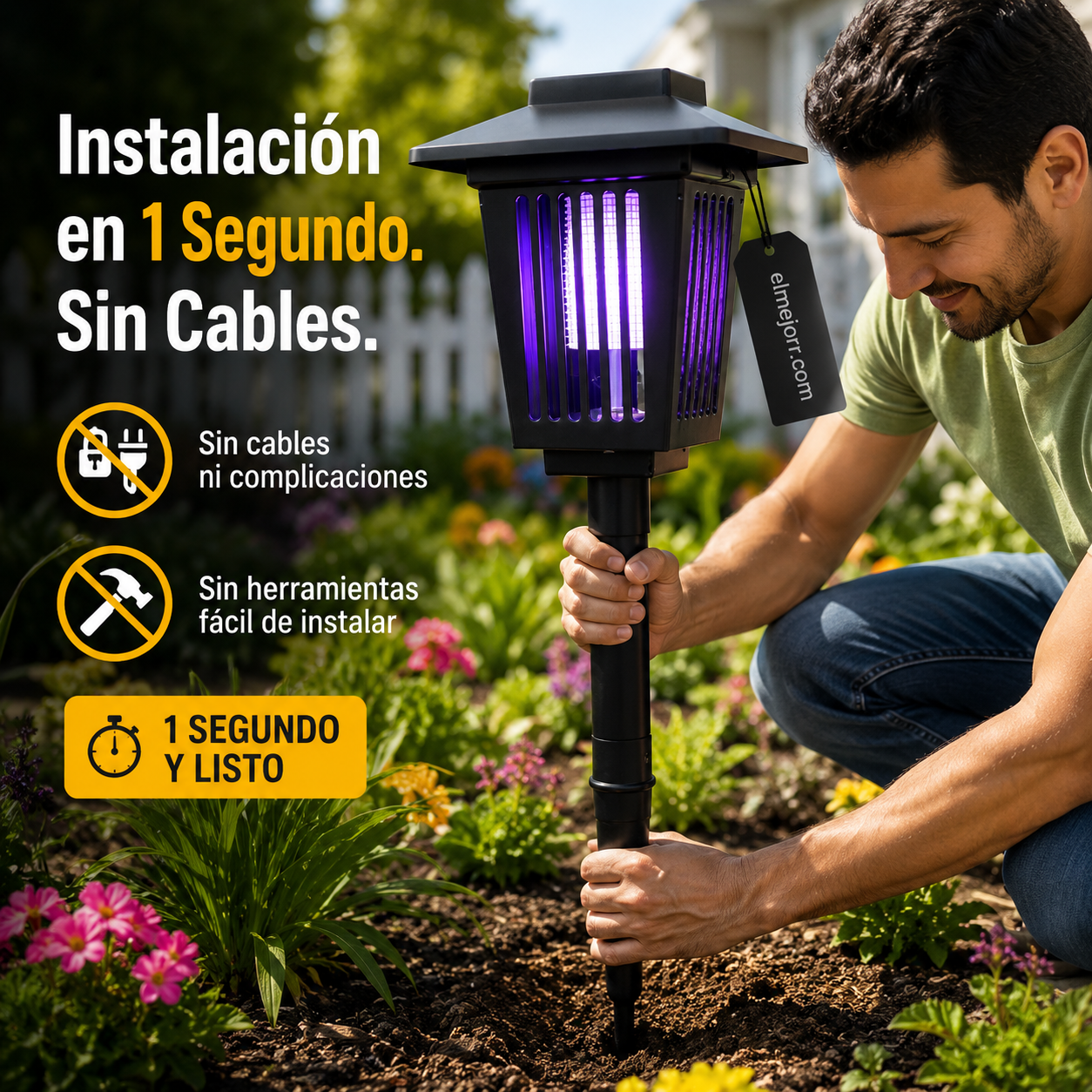 🦟🌙 ¡OFERTA 50% OFF! Lámpara Solar Mata Mosquitos – Iluminación + Protección Exterior