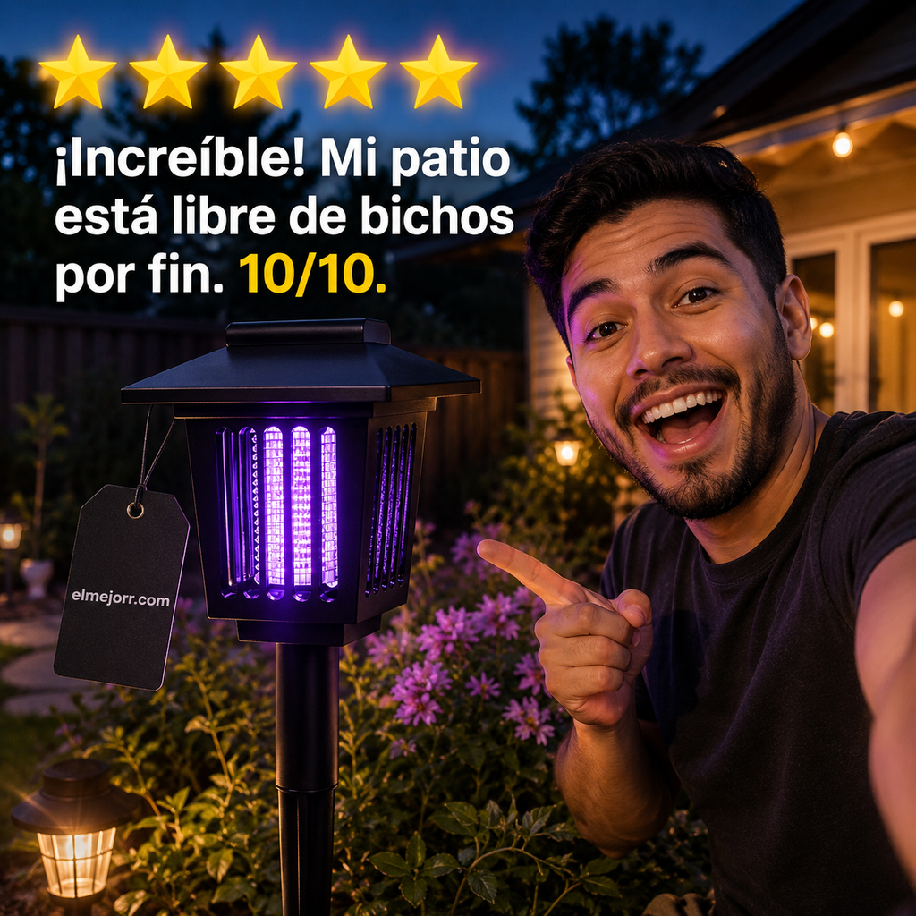 🦟🌙 ¡OFERTA 50% OFF! Lámpara Solar Mata Mosquitos – Iluminación + Protección Exterior