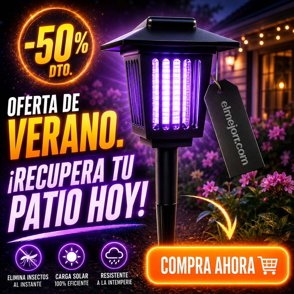 🦟🌙 ¡OFERTA 50% OFF! Lámpara Solar Mata Mosquitos – Iluminación + Protección Exterior
