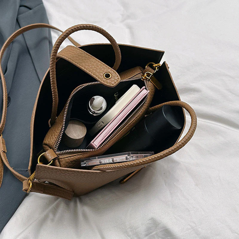 Bolso de mano elegante de mujer, de color liso y estilo francés