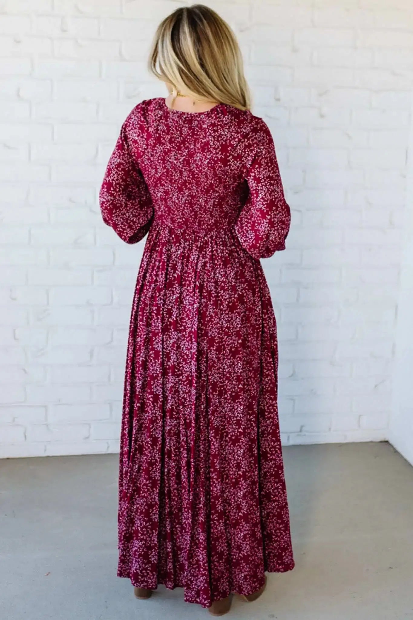 🌸 Vestido Largo de Flores de Rayón para Mujer – Cintura Forrada y Cintura Smock para un Ajuste Perfecto ✨👗
