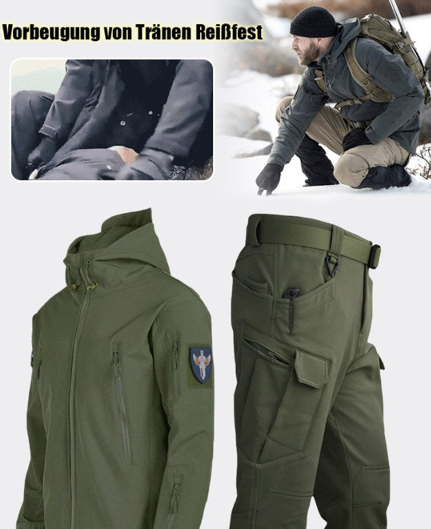 🧥❄️ Conjunto Táctico Softshell de Chaqueta y Pantalones – Impermeable, Antiviento y Aislante, Listo para Invierno y Terreno Exigente 🏔️🔥