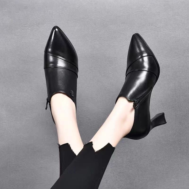 Tacones Altos Cuero Suave Aurora Prisma Íntegro, Elevación Cómoda Todo el Día