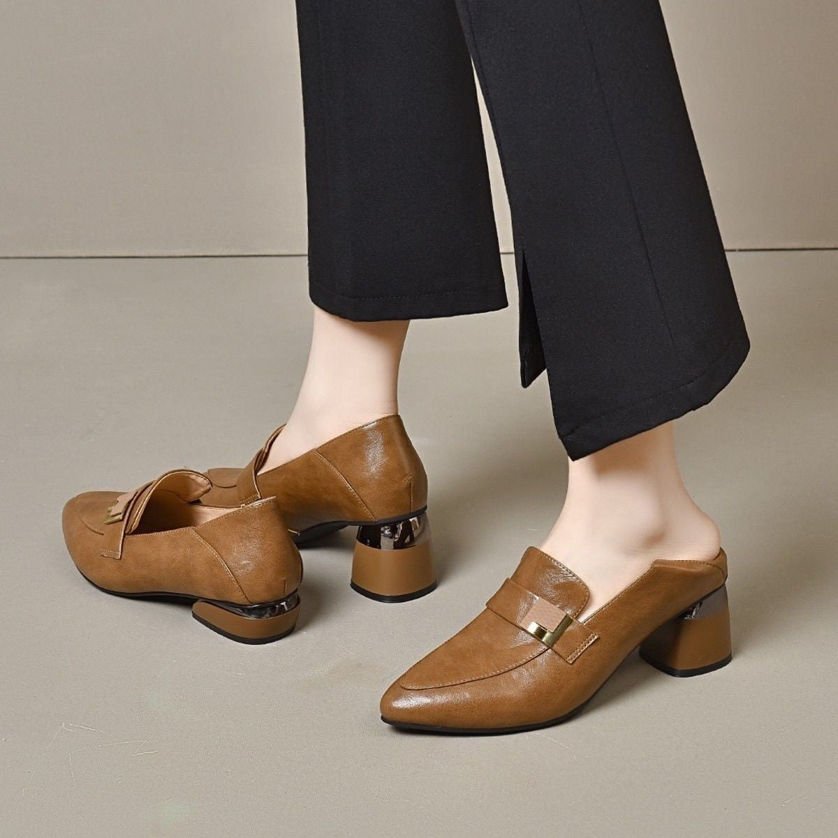 Tacones Altos Cuero Suave Aura Prisma Serenidad, Elegancia y Confort para Todo el Día