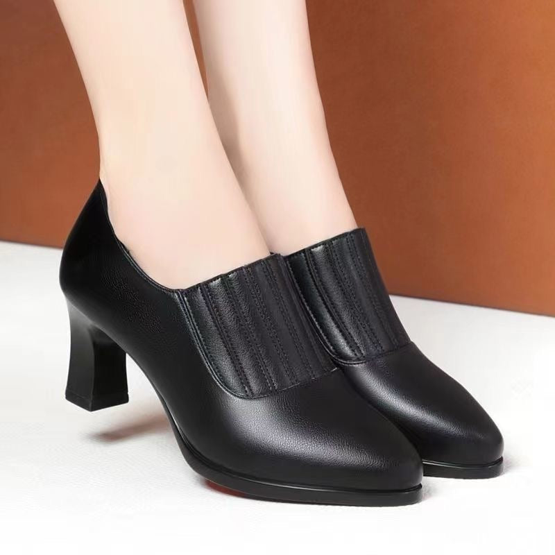 Tacones Altos Cuero Suave Aura Majestad Vértice, Estilo y Confort sin Dolor