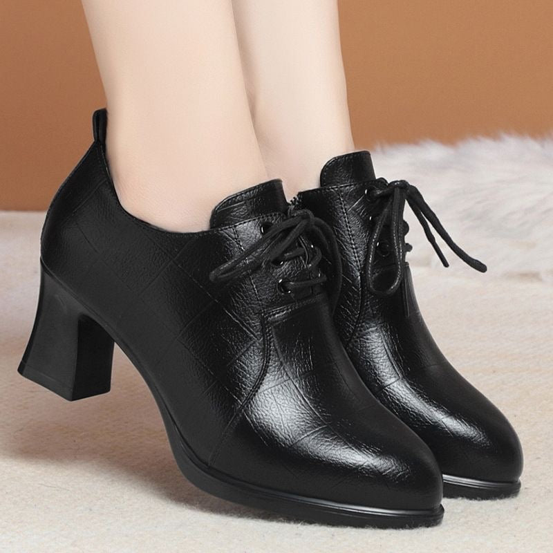 Tacones Altos Cuero Suave Equilibrio Selene Camino, Comodidad y Estabilidad Todo el Día