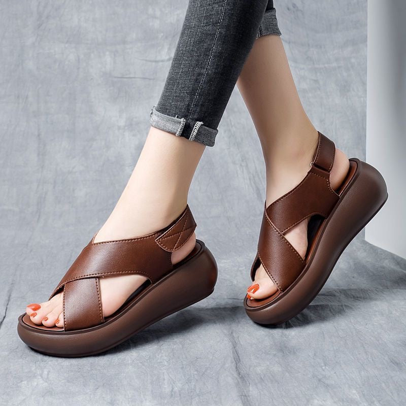 Sandalias de Tacón Cuero Suave Eclipse Aura Caminho, Postura Saludable y Confort Prolongado