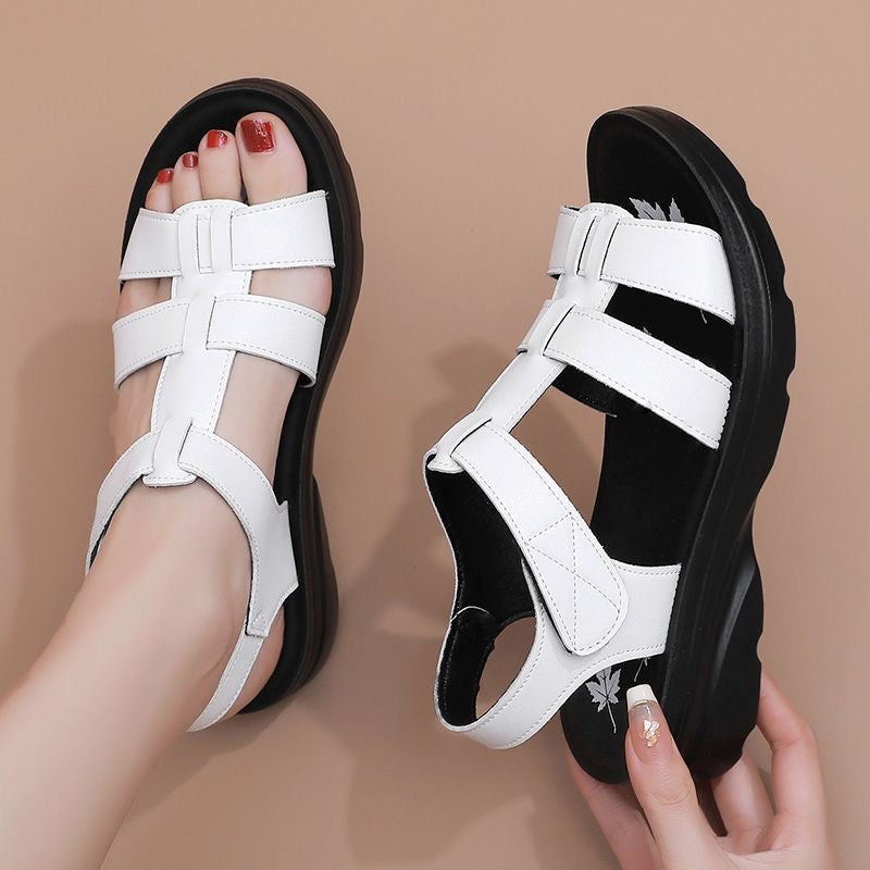 Sandalias de Cuña Cuero Suave Horizonte Gaia Calma, Postura Saludable y Confort Todo el Día