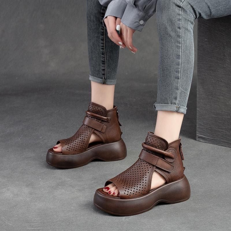 Sandalias de Tacón Cuero Suave Eclipse Serenidad Atlántico, Soporte Anatómico y Comodidad Todo el Día