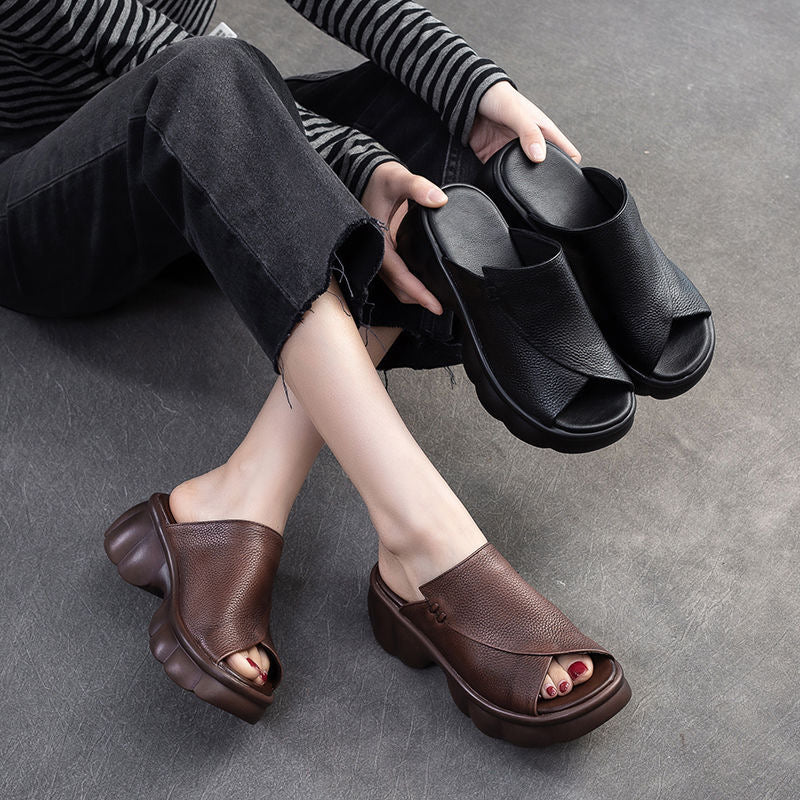 Sandalias de Tacón Cuero Suave Eclipse Armonía Serenidad, Confort y Estilo para Todo el Día