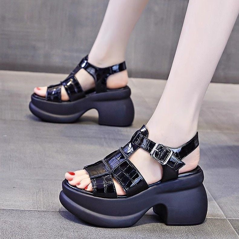 Sandalias de Plataforma Cuero Suave Eclipse Serenidad Prisma, Confort Elevado y Estilo Atemporal