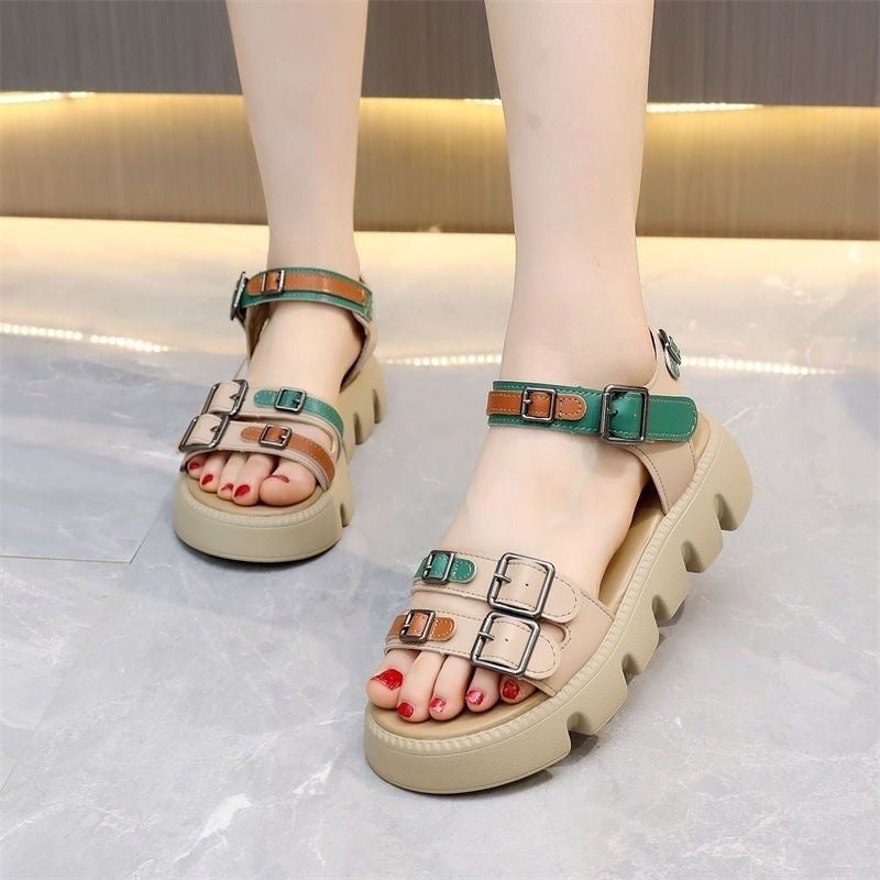 Sandalias de Plataforma Cuero Suave Armonía Cumbre Serenidad, Comodidad y Estilo Todo el Día