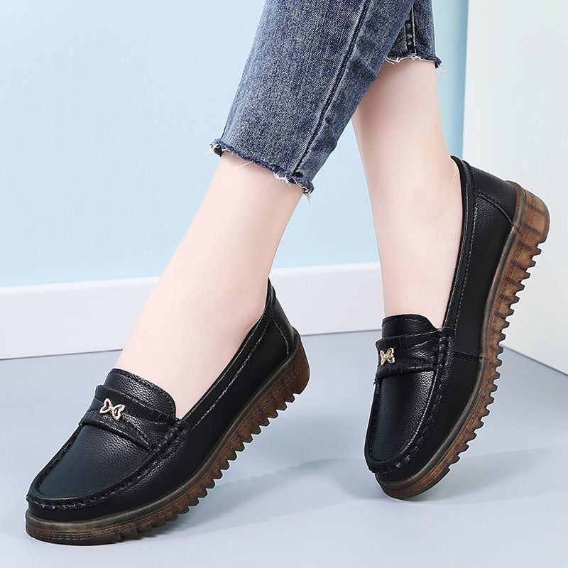 Zapatos Planos Cuero Suave Aura Mariposa Equilibrio, Máximo Confort y Estabilidad Todo el Día