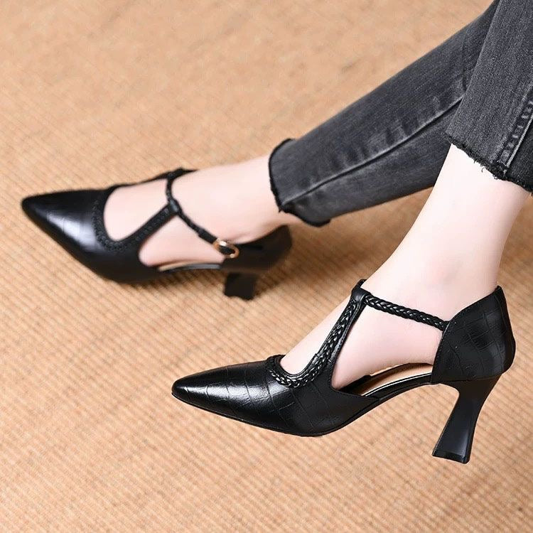 Zapatos de Tacón Cuero Suave Aurora Ritmo Calma, Soporte Superior y Confort Todo el Día