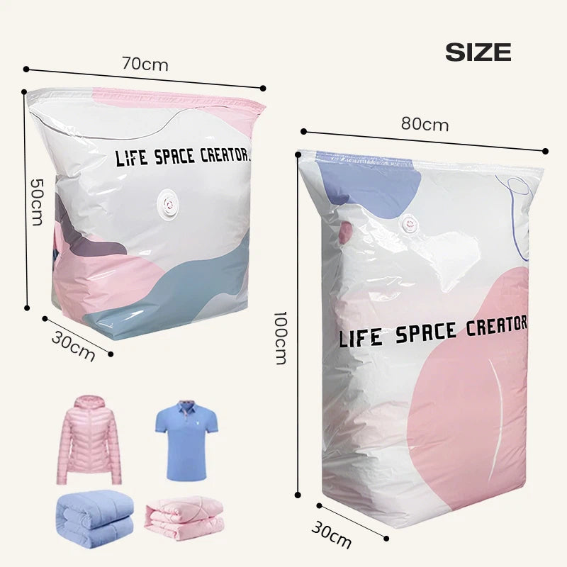⏰🔥 ¡Oferta Especial 50% OFF! 🧳 Bolsas de Compresión al Vacío – Gran Tamaño y Ahorro de Espacio sin Bomba ✨💖