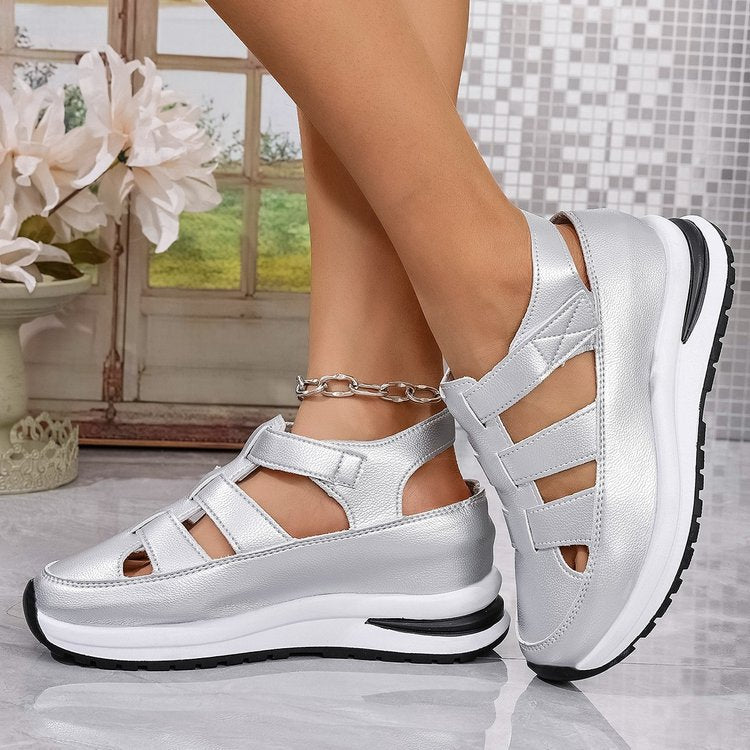 Sandalias de Tacón Cuero Suave Travesía Serenidad Bosque, Postura Saludable Todo el Día