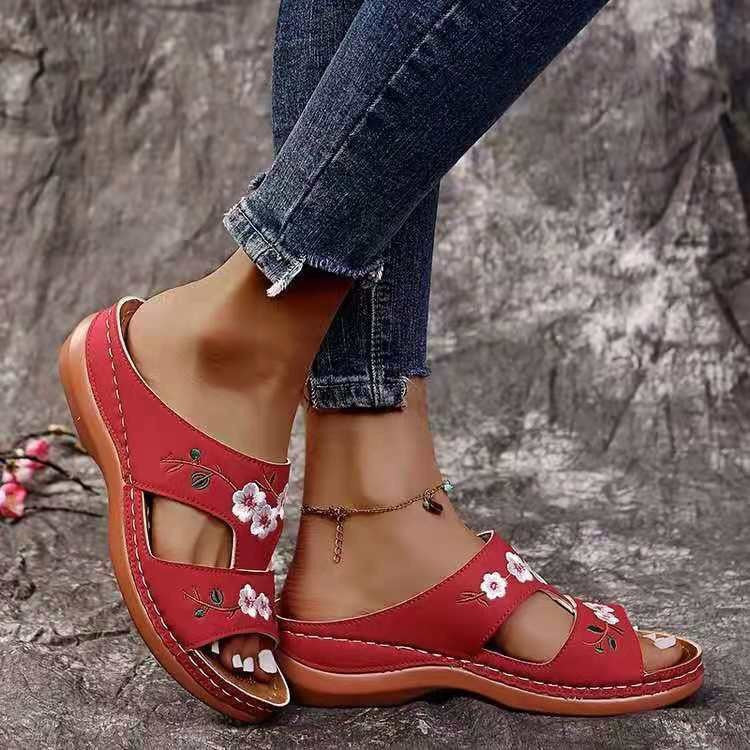 Sandalias de Cuña Sintético Aurora Flor Equilibrio, Comodidad Natural Todo el Día