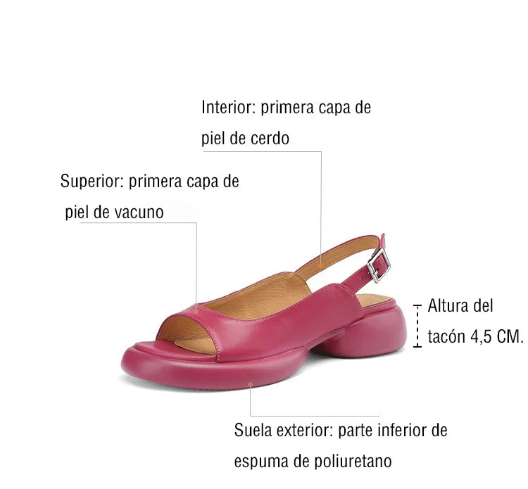 Sandalias Ortopédicas Cuero Suave Aura Camino Equilibrio, Postura Mejorada y Comodidad Prolongada