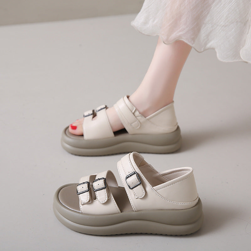 Sandalias Planas Cuero Suave Travesía Esencia Selva, Comodidad Natural y Postura Saludable