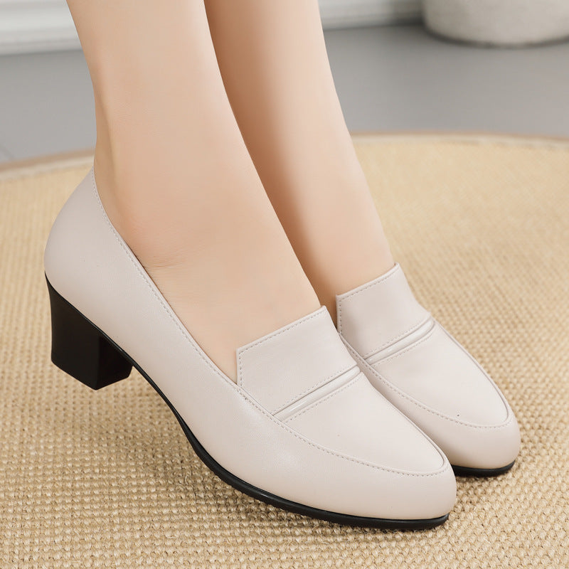 Tacones Medios Cuero Suave Esencia Horizonte Vital, Postura Mejorada y Comodidad Prolongada