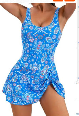 👙🌺 ¡OFERTA 50% OFF! Bañador con Falda Control Abdomen – Confianza y Estilo Total