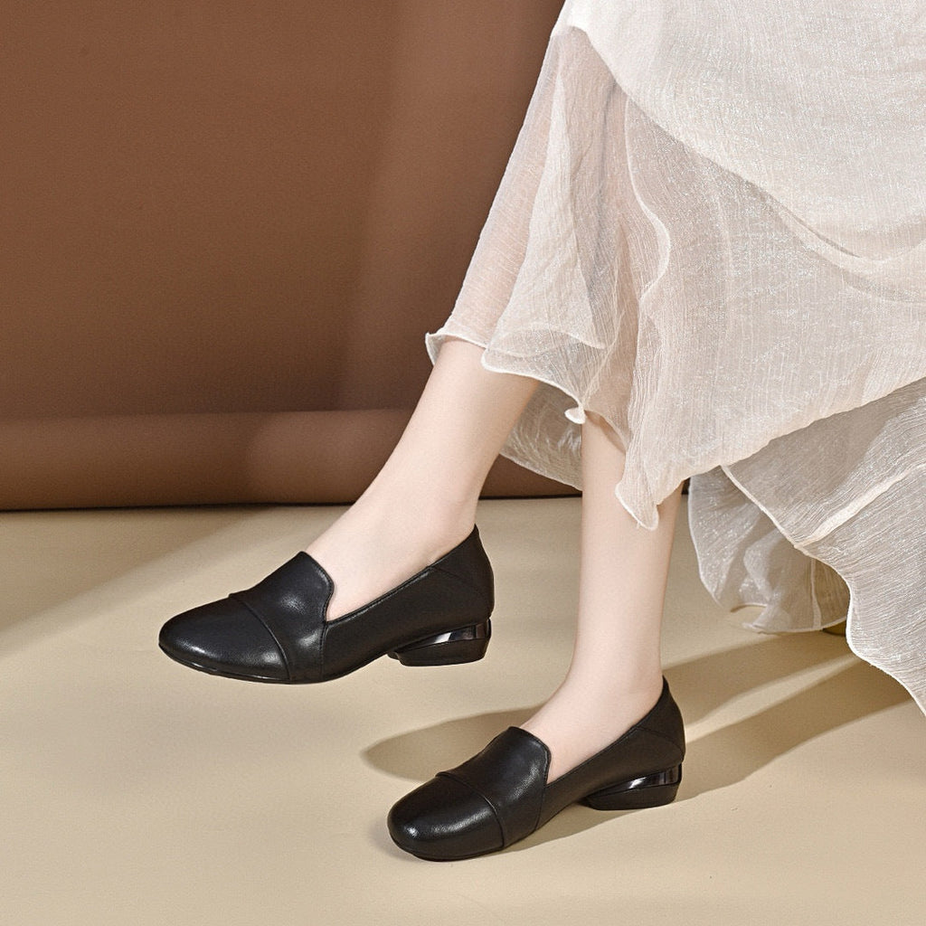 Zapatos Planos Cuero Suave Aura Línea Serenidad, Alivio y Comodidad Todo el Día