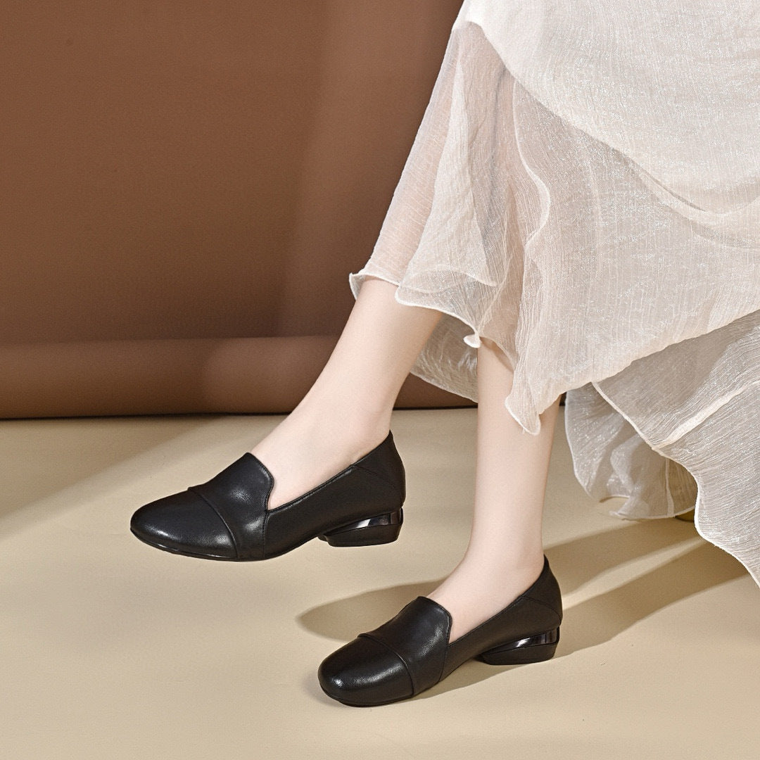Zapatos Planos Cuero Suave Aura Línea Serenidad, Alivio y Comodidad Todo el Día