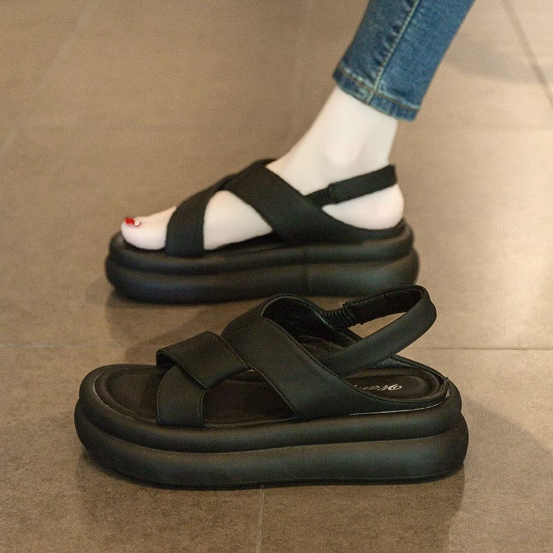 Sandalias de Plataforma Suela Antideslizante Brisa Selene Horizonte, Estilo y Seguridad Todo el Día