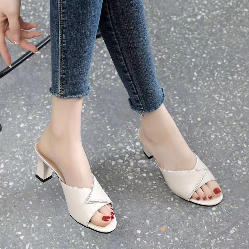 Sandalias de Tacón Cuero Suave Aura Selene Camino, Confort y Estilo Todo el Día