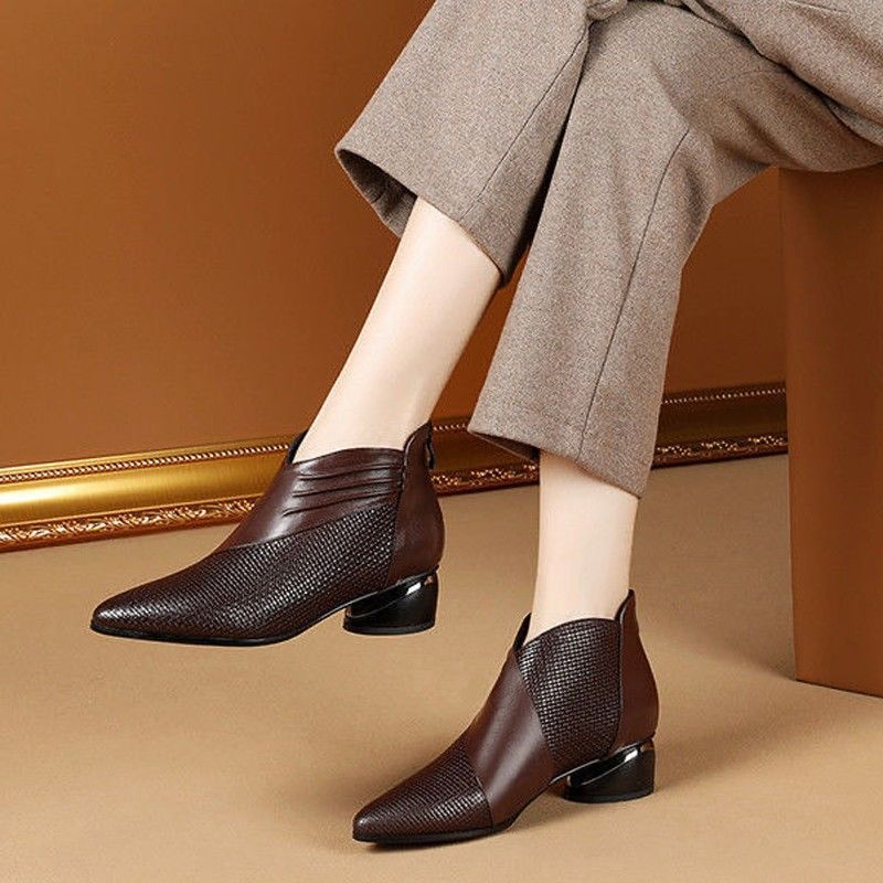 Botas de Tacón Alto Cuero Impermeable Eclipse Serenidad Prisma, Comodidad Ortopédica Todo el Día