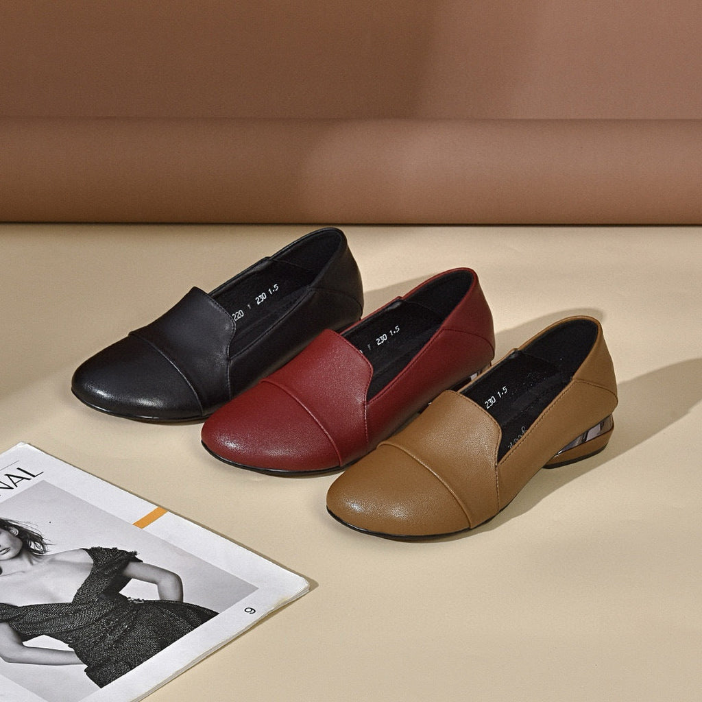 Zapatos Planos Cuero Suave Aura Línea Serenidad, Alivio y Comodidad Todo el Día