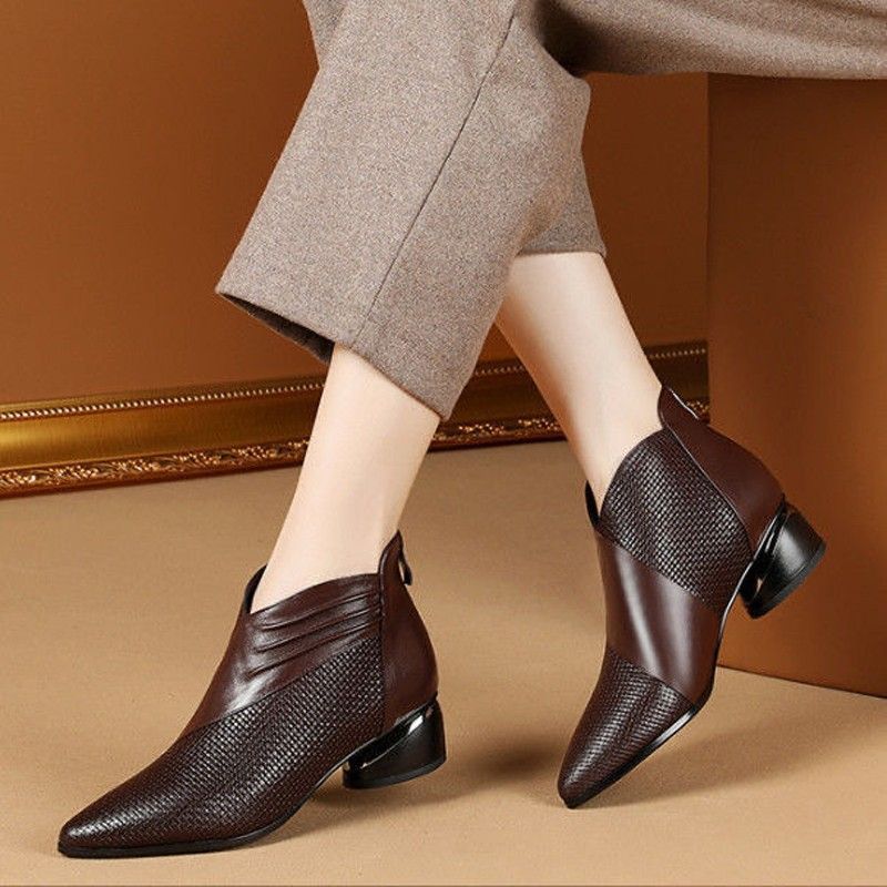 Botas de Tacón Alto Cuero Impermeable Eclipse Serenidad Prisma, Comodidad Ortopédica Todo el Día