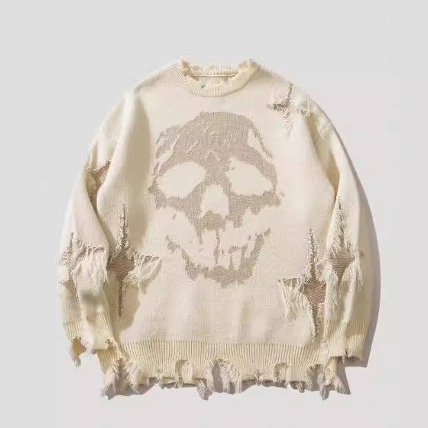 🖤💀 Suéter Unisex con Estampado de Calavera y Hombros Caídos – Estilo Urbano Oversize para Pareja 💑🔥 🎁✨ Regalo Ideal para San Valentín | Look Cool, Cómodo y con Actitud 🧥