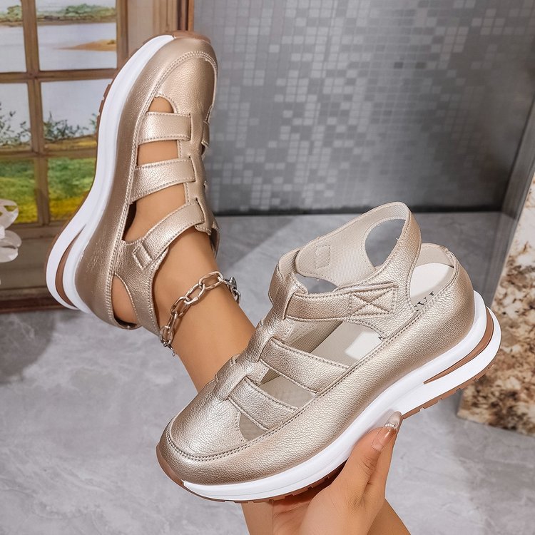 Sandalias de Tacón Cuero Suave Travesía Serenidad Bosque, Postura Saludable Todo el Día