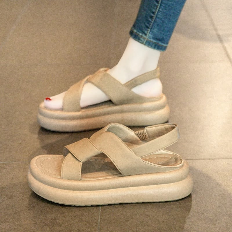 Sandalias de Plataforma Suela Antideslizante Brisa Selene Horizonte, Estilo y Seguridad Todo el Día