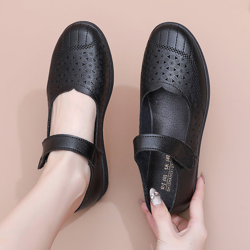 Zapato Plano Cuero Suave Estilo Aura Horizonte, Confort y Soporte Todo el Día