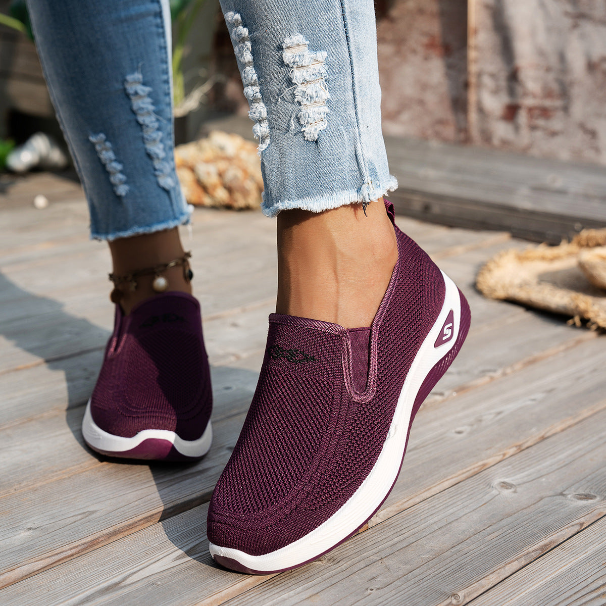 Zapatos Planos Tejido Transpirable Aurora Equilibrio, Comodidad Prolongada Sin Dolor