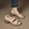 Sandalias de Tacón Cuero Suave Estilo Raíz Armonía, Postura Mejorada y Comodidad Todo el Día