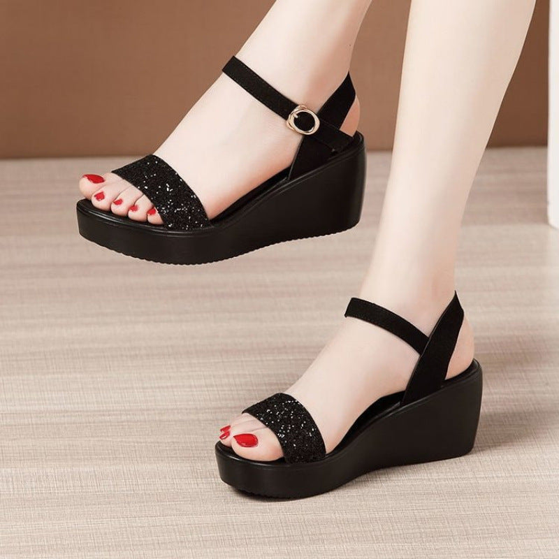 Sandalias de Cuña Cuero Suave Eclipse Jazz Serenidad, Máximo Confort y Estabilidad Diaria