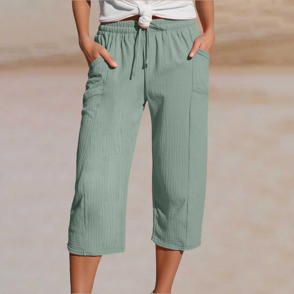 ⏰🔥 ¡50% DE DESCUENTO POR TIEMPO LIMITADO! 👖✨ Pantalones Cortos Plisados de Algodón y Lino para Mujer – Frescos, Cómodos y Elegantes 🌿💖