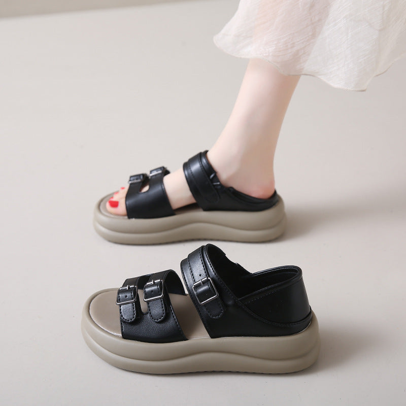 Sandalias Planas Cuero Suave Travesía Esencia Selva, Comodidad Natural y Postura Saludable