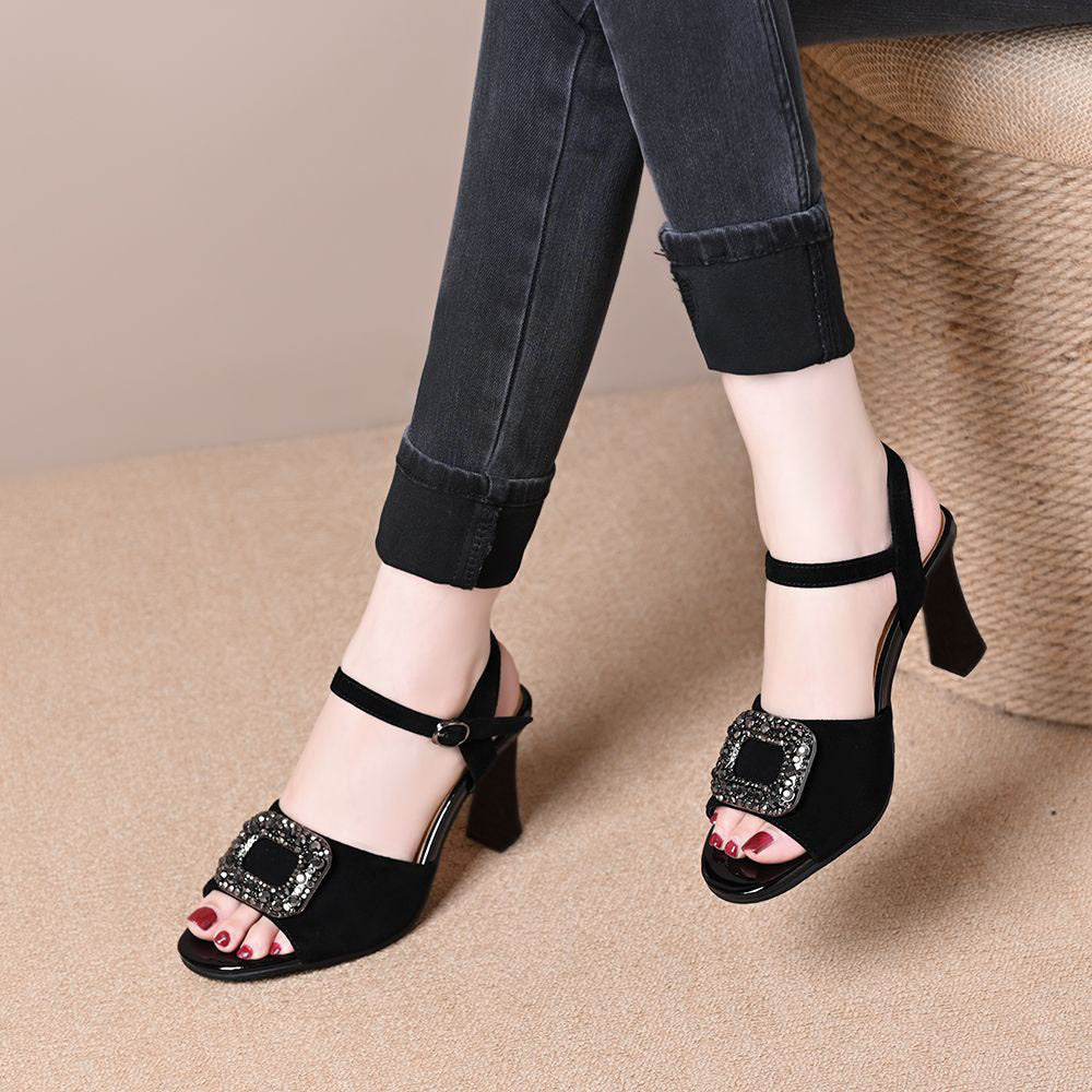 Sandalias de Tacón Cuero Suave Aura Prisma Serenidad, Confort y Soporte Superior Todo el Día