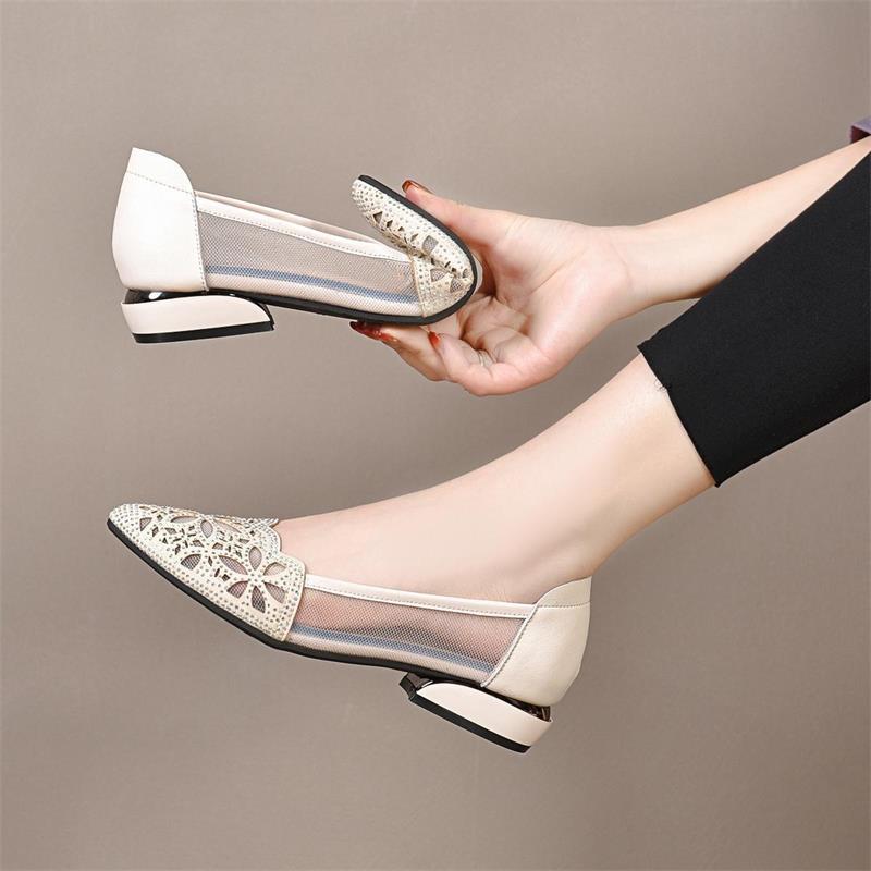 Sandalias de Tacón Malla Transpirable Estilo Aurora Fusión, Elegancia y Comodidad sin Esfuerzo