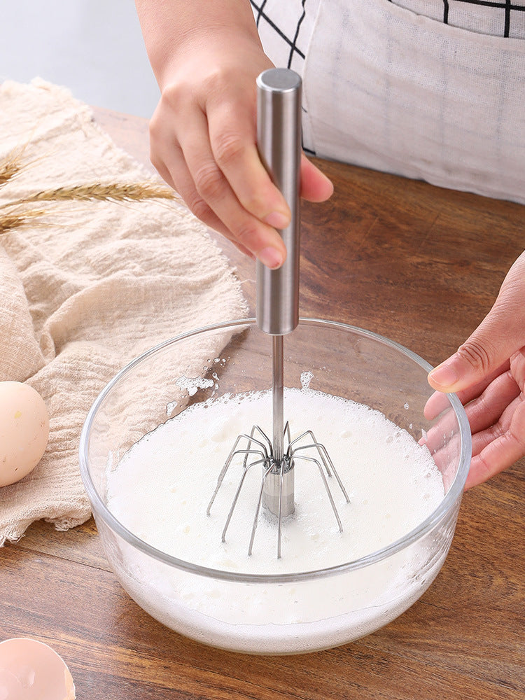 🔥Batidor de huevos semiautomático de acero inoxidable, mezclador 🔥2 compraron 1 gratis